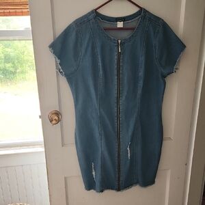 Venus Zip Up Denim Dress